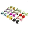 Lunettes de soleil sans cadre Strawberry Quirky Personality Female Trendy Prom Party Lunettes Mignon