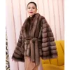 Women's Fur Faux Coat Women Real 2023 Luxury Winter Natural Short Jacket 231128