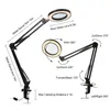 Magnifying Glasses Magnifying Glass with Light and Stand LED Desk Lamp 8X Magnification 10 Levels Adjustable Brightness Dimmable Foldable Desk Lamp 231128