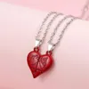 S3872 Fashion Jewelry Couple Love Heart Necklace Magnetic Romantic Friends Lovers Choker Pendant Necklaces 2pcs/set