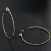 Hoop Earrings 925 Sterling Silver 4.0MM Moissanite Earring Big Circle Vintage Simple Party For Women Wedding Jewelry