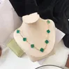 Designer halsband kvinnors halsband märke hänge 10 blomma halsband modeuppsättning med diamanter eleganta klöverhalsband för kvinna smycken gåva 7 färger