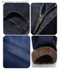 Men's Jeans Hiver chaud Baggy jean hommes Denim pantalon ample hommes en peluche droit Denim pantalon mari grande taille chaud Stretch jean surdimensionné L231129