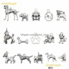 Charms Graceangie 15Pcs/Lot Mixed Puppy Dog Jewelry Making Necklace Pendants Bracelet Findings Diy Accessory Drop Delivery Components Dhvlb