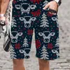 Shorts masculinos padrão de natal homens / mulheres verão fresco homem solto natação rápida secagem confortável maiô harajuku moda praia