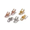 Fashion Stainless steel Heart Shape Stud T long Earrings for Women Genuine Jewelry rose gold silver gold love earring with crystal3000