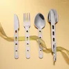 Dinnerware Sets Travel Cutlery Set Camping Stainless Steel Picnic Knife Hollow Outdoor Knives And Forks