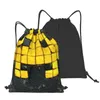 Shopping Bags Thought Space Invaders Retro Game Portable Hiking Drawstring Riding Gym Clothes Storage Backpacks