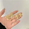 Hoop Earrings Gorgeous Gold Color Plating Monstera Palm Gree Leaf Charm Drop For Women Girl Elegant Casual Chic Modern Jewelry