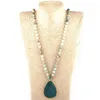 Kolye Kolyeleri Moda Bohem Takı Amazonite Stones ETNİK KOLETİ İÇİN FACET DROP WOME YOGA