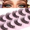 Cílios Postiços 10 Pares 3D Faux Mink Cílios Naturais Cílios Postiços Fluffy Soft Wispy Volume Dramático Longo Cruzado Extensão de Cílios Maquiagem Q231129