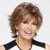 Synthetic Wigs Wig Women's ffy Short Hair Outward Upset Mixed Color Wig Brown Gold Intermittent Color Wig