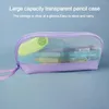 Nylon Creative Simple Portable Pencil Bag Astuccio multifunzionale cosmetico trasparente