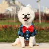 Dog Apparel Pet Clothes Dogs Plaid Striped Shirt Suit Wedding Dress Puppy Coat Teddy Bear Pomeranian Vest SmallMedium Cat Costume 231128