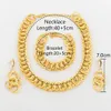 Set di gioielli da sposa Set di collane di lusso per le donne Dubai Colore oro Rame Gioielli Africano Arabo Bracciale da sposa Catena per orecchini 231128