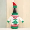 Fashion Clubs Christmas Wine Bottle Knitted Ugly Sweater Covers Dress Set Santa Wines BottlesBags xmas Party Decorations LYX15 ZZ