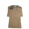 T-Shirt d'été à col rond pour femmes, tricoté à manches courtes, avec lettres, haut de tempérament, Slim, en laine, 289Q