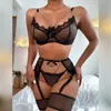 Sexy conjunto lingerie feminina roupa interior renda erótica sutiã feminino calcinha 231129