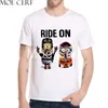 T-shirts pour hommes RIDE ON Lettre Design Chemise Vélo Hommes Rétro Moto Scooter Hipster Camionnette T-shirts L2-74
