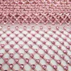 Ткань розовые стразы ткань сетчатая аппликация SS10 хрустальная лента для шитья отделочная сетка стразы кристаллическая сетка для платья «сделай сам» одежды