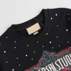 Luxe ontwerper dames t -shirt shirt correct herfst winterproduct flits diamant kralen ronde nek puur kristal borduurwerk
