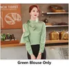 Bluzki damskie Lovelty Green Long Rleeve koszule formalne ol style Kobiety biznesowe noszenie bluzki bluzki ubrania plus size 4xl
