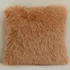 Coussin décoratif oreiller housse de coussin doux fourrure peluche décor à la maison taie d'oreiller salon chambre canapé décoratif 43x43 cm Shaggy moelleux 231128