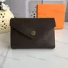 Moda para hombre para mujer billetera corta VICTORINE diseñador hombre carteras pequeño botón a presión hebilla flor a cuadros monedero cerrojo tarjeteros2359