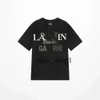 Designer-Luxus-Lanvins-Sweatshirt, klassisches T-Shirt, Brust-Buchstaben-Druck, Herren- und Damen-Top, Sommer, atmungsaktiv, High-Street-Baumwolle, lockere T-Shirts