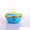 Lunch Boxes Cartoon Minion Stainless Steel Lunchbox For Kid Tiffin Thermal Bento School Students Tableware 4D Box Kids Y200429 Drop Dhyw1