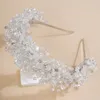 Bijoux de cheveux de mariage de luxe perle cristal couronne de mariée coiffes à la main fête de mariage accessoires de cheveux Vintage strass femmes bandeau diadèmes 231128