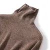 Kadınlar Sweatts Zosecet Turtleneck Sweater Kadınlar için Kış Yumuşak Sıcak 100 Merino Yün Örme Külot Renk Dot Uzun Kollu Kadın Jumper Üstler 231129