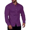 Мужские повседневные рубашки 2023, осенние новые мужские рубашки с отложным воротником, однотонные, с длинными рукавами, свободные, весенние, размера плюс
