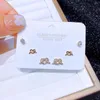 Pendientes de tuerca, 3 pares, conjunto de corazón anudado de cristal a la moda para mujer, joyería de circonia cúbica de Color dorado