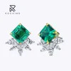 Rochime Fashion Marquise Cut Lab Grown Emerald Stud Earrings Sterling Sier Gold Plated Women Fine Jewelry