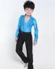 Stage Wear 2023 Long Sleeves Dance Costumes For Boys Latin Shirt/Pants Ruffly Ballroom/Modern Clothing Boy Salsa