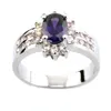 Anel de ametista da moda anel de pedra de zircônia cúbica anel de casamento para mulheres