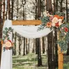 Julekorationer 2 PCS Artificial Wedding Arch Flowers Kit Garlands Silk Peony Flower Swag Welcome Sign Floral For Ceremony Party 231128