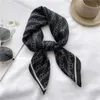 Scarves 2023 Luxury Small Kerchief Shawl and Wraps Hair Scarf for Women Velour Print Neck Tie Female Headband Wirst Foulard Bandana J230428