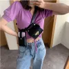 Kvinnor i midjor Pu Leather Mini Fanny Pack Multifunktionell Travel Lady Chest Belt Bag Hip Hop Bum Bag Kvinnliga telefon Purses Small322s