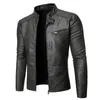 Mens Leather Faux Men dragkedja Motorcykel PU Fleece Windproof Winter Coats Windbreaker Jackets Biker för manliga varumärkekläder 231129