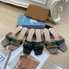 Fashion Women Embroidered Slipper Designer Slides slip on slippers girls platform sandals with box Dust bag size 35-41