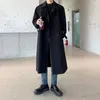 Miscele da uomo Trench doppio petto Cappotto lungo Primavera Autunno Moda coreana Cappotto a vento allentato Bello maschio Giacca a vento Capispalla 231128