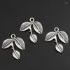 Pendant Necklaces 30pcs Silver Color Plated Zinc Alloy Charms Filigree Leaf Branch Charm DIY Metal Bracelet Necklace Jewelry Findings A289