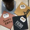 Square Leathers Small Bottle Opener Presents Wedding Beer Openers Tool Novel Groomsmen Gift Dropshiping