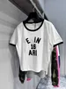 Projektantka Summer Women T Shirt High Edition Spring/Summer Front Haft 16 Niestandardowy dzianin barwiony miękki wygodny rękaw