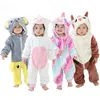 Pyjamas Winterkleidung für Babys Babypyjamas Kapuzenoveralls für Mädchen Baby Jungen Pyjamas Einhorn Mädchen Kigurumi Nachtwäsche 231124