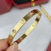 Love bangl bangle 4 diamonds gold plated 18K 16 17 18 19 cm for woman designer T0P quality highest counter quality classic style luxury fashion 012