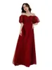 Vestidos de noite vestidos de saudação para noiva de outono 2023 vestidos de baile de mulheres grávidas para emagrecimento vinho vermelho apreciação vestidos de banquete