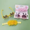 Enfants lunettes de soleil bandeau bébé filles mignon Panda Protection des yeux mode mousseline de soie fleur infantile bandeau cheveux accessoires